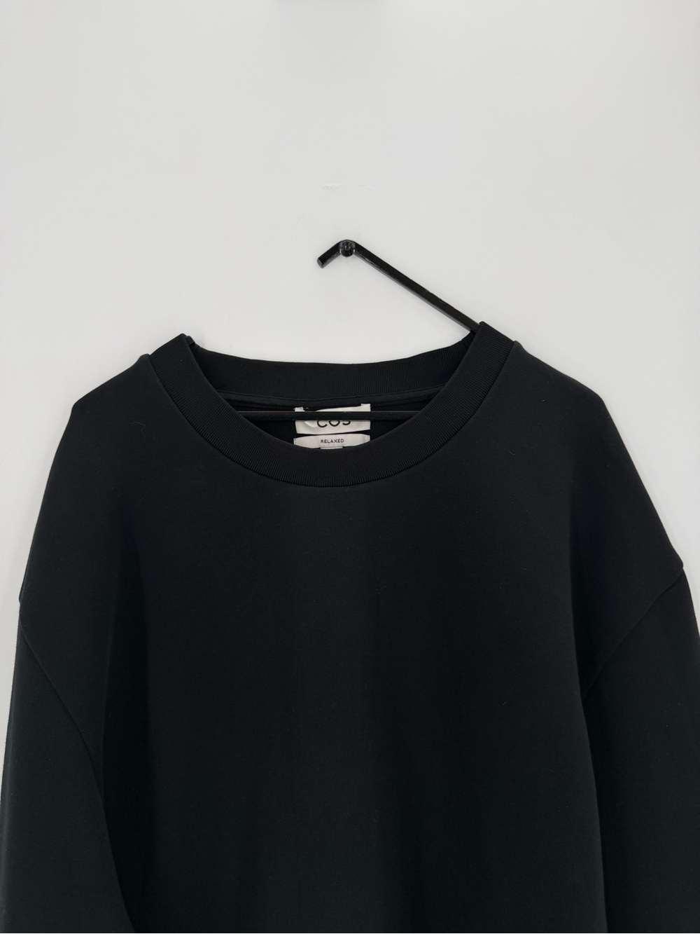 Cos Relaxed Black Blue Organic Cotton Minimal Colour Block Sweatshirt